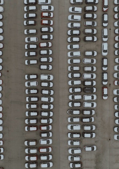 aerial photography of cars